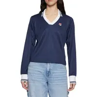 FILA Lawe Longsleeve Polo Black Iris Größe: S | Longsleeves Outlet | Damen | Schwarz