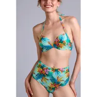 Marlies Dekkers Hula Haka Aqua Sky Push Up Bikini Top Größe: 80D | Bikinis Outlet | Damen | Cyan