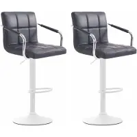 CLP 2er Set Barhocker Lucy V2 höhenverstellbar und drehbar | Farbe schwarz Gestell Farbe weiß
