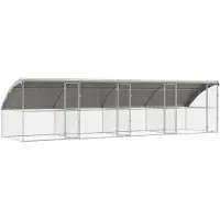 vidaXL Hundekäfig 4 stk. Silber 8 x 2 x 2 m Verzinkter Stahl