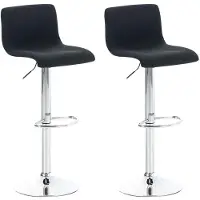 CLP 2er Set Barhocker Hover Stoff höhenverstellbar und drehbar schwarz Gestell Farbe chrom
