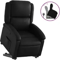 vidaXL Relaxsessel mit Aufstehhilfe Schwarz Kunstleder