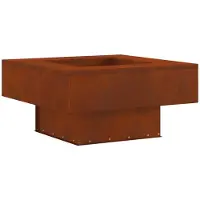 vidaXL Feuerstelle Rostoptik 80 x 80 x 40 cm Wetterfeststahl