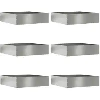 vidaXL Rasenkante 6 stk. 50 x 50 x 13 cm Verzinkter Stahl Silber