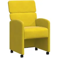 vidaXL Esszimmerstühle mit Rollen 2 Stk. Samt Gelb 58 x 65 x 98 cm