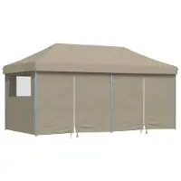 vidaXL Partyzelt Pop-up Taupe 580 x 292 x 315 cm Oxford-Stoff