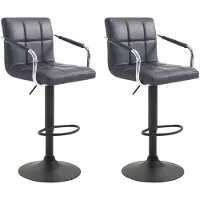 CLP 2er Set Barhocker Lucy V2 höhenverstellbar und drehbar schwarz Gestell Farbe schwarz