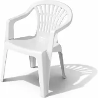 Mojawo Stapelstuhl Bistrostuhl Gartenstuhl Outdoor ALTEA Weiß Kunststoff