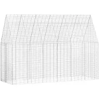 vidaXL Hasenkäfig Silber 300 x 100 x 210 cm Verzinkter Stahl