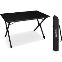 TRVLMORE Campingtisch - 120x70x70cm - Leichtgewicht mit Aluminiumrahmen - Klapptisch verstellbar - Campingtisch - Klapptisch - Schwarz