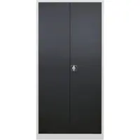 Proregal Flügeltürschrank Owl mit 4 Fachboden | HxBxT 195x95x60cm | Lichtgrau/Anthrazitgrau