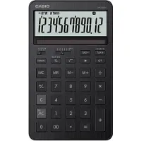 Casio Tischrechner JW-200DQ, LC-Display, 12 Stellen, kaufmännische Rundung, Mehrwertsteuer-Funktion, Batterie-/Solarbetrieb, B 109 x H 182 mm, schwarz