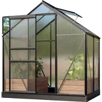 Vitavia Gewächshaus "Venus 2500", schwarz, B:195cm H:197cm T:131cm, Gewächshäuser, Gewächshaus, Alu-Profile, 4 mm Hohlkammerplatten
