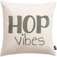 Done. Dekokissen "HOB VIBES" Weicher Chenille-Stoff Kuschelige Beflockung