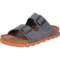 Rieker Herren Pantolette Leder Zweiriemer in Extraweite H 21190, Größe:41 EU, Farbe:Grau