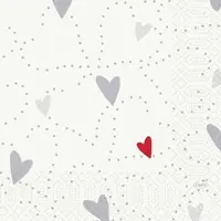 Duni GmbH Zelltuchservietten 33 x 33 cm 3-lagig 1/4 Falz Love | Packung (50 Stück)