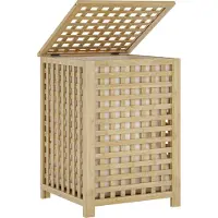 En.casa Wäschekorb Jystiand 79 L Gitteroptik Bambus Natur