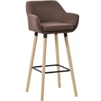 DELUKE Barhocker MIRID Stoff Coffee 51x50x101cm Barstuhl Mit Lehne Tresenhocker Tresenstuhl