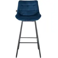 DELUKE 4er Set Barhocker VISEN Samt Blau 49x56x105cm Barstuhl Mit Lehne Drehbar Tresenhocker Tresenstuhl