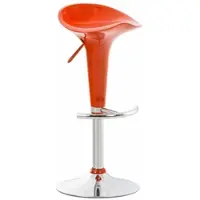 DELUKE Barhocker CEKOT - Kunststoff Orange 37x37x87 cm | Barstuhl Höhenverstellbar Drehbar Tresenhocker Tresenstuhl Kneipenhocker Kneipenstuhl