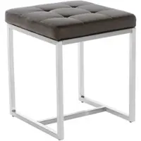 DELUKE Sitzhocker VELAN - Kunstleder Braun 40x40x48 cm | Hocker Schlafzimmer Polsterhocker Wohnzimmer Sitzbank Esszimmer
