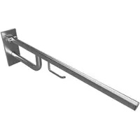 BRILLANTBAD BELP Stützklappgriff mit Toilettenpapierhalter Edelstahl gebürstet mit Abdeckung 103x253x850 mm, 120 kg Traglast für Bad & WC >> zum Bohren