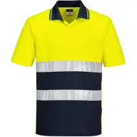 Portwest Leichtes Warnschutz Kontrast-Poloshirt kurzarm Gelb/Blaugrün XL