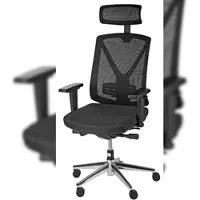 Sigma Bürostuhl EC901, Kunststoff, verstellbare Sitzhöhe, Kopfstütze, schwarz