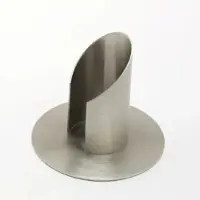 Kerzenhalter Röhren Kerzenleuchter mit Schlitz, Messing Silber matt gebürstet für Ø 3,5 cm Altarkerzen
