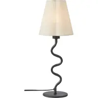 Markslöjd Veya Tischleuchte, schwarz/beige, Leinen, Höhe 41 cm, E14 - , Veya, Beige, für Wohnzimmer, Stoff / Textil