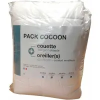 Cocoon Mikrofaser-Bettwäsche – 1 warme Bettdecke 140 x 200 cm + 1 Kissen 60 x 60 cm weiß