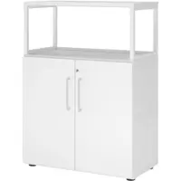 Bümö flexi Aktenschrank abschließbar mit Regal in Weiß