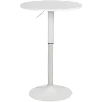 DELUKE 2in1 Stehtisch Höhenverstellbar Ø 60cm CHERI 106cm Hoch Metall Gestell Bistrotisch Gastro Bartisch Rund Weiß-Weiß