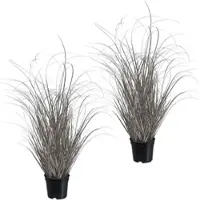 Creativ Green künstliche Pflanze Künstliches Gras im Topf, 73 cm, champagner, 2er Set