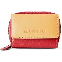 Green Burry GREENBURRY Geldbörse Duett RV-Mini Wallet RFID Red / Tan dunkelrot