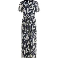 Betty & Co Jumpsuit "Jumpsuit mit Plissee", Damen, Gr. 42, EURO, bunt (dunkelblau, nature), Obermaterial: 100% Polyester PES., Overalls Jumpsuit