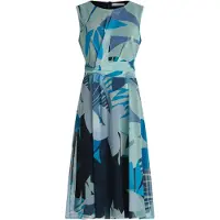 Betty & Co Midikleid "Midikleid ohne Arm", Damen, Gr. 40, EURO, blau (dunkelblau, blau), Obermaterial: 100% Polyester PES., Kleider Midikleid