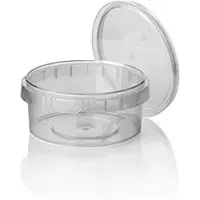Papstar Starpak 36 Feinkostbecher, PP 240 ml Ø 9,5 cm · 5,6 cm transparent mit Originalitätsverschluss | Schrumpffolie (36 Stück)