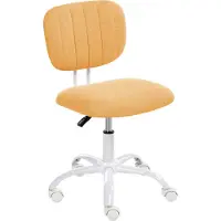 Beliani Bürostuhl Orange Stoff Gepolstert Gesteppt Höhenverstellbar Drehbar ohne Armlehnen Modernes Design Drehstuhl Schreibtischstuhl für Kinder Büro