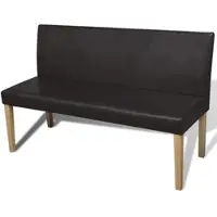 DELUKE Sitzbank PHIL 139,5cm Dunkelbraun Kunstleder Küchenbank Esszimmerbank Flurbank Mit Rückenlehne