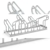 WSM Bügelparker , 2-seitig, für Reifen bis B 55 mm, B 1050 x T 3200 x H 415 mm, Stahl feuerverzinkt, 6 Einstellplätze, montiert