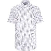 Seidensticker Businesshemd "Schwarze Rose", Herren, Gr. XL (43), normale Ärmellängen, weiß (mittelblau), 100% Baumwolle, bedruckt, regular fit, Hemden Businesshemd, Regular 1/2 Kentkragen Druck