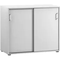Proregal Aktenschrank Fox HxBxT 84 x 100 x 41 cm 2 Schiebetüren Weiß