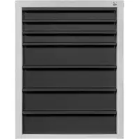 Proregal Schubladenschrank Kobra mit 7 Schubladen | HxBxT 90x70x43,5cm | Lichtgrau/Anthrazitgrau