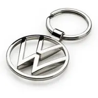 Volkswagen VW Schlüsselanhänger mit VW Logo silber, New Logo
