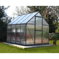 GartenHaus GmbH Aluminium Gewächshaus Mythos 68 Grau 247x185x208 cm