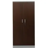 Proregal Aktenschrank Beetle 4 Fachböden HxBxT 195 x 92 x 42 cm Silber & Wenge