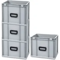 Proregal Spar Set 4x Eurobox Nextgen Portable Uno HxBxT 32 x 30 x 40 cm 30 Liter Eurobehälter Transportbox Transportbehälter Stapelbehälter