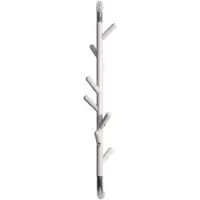 Proregal Elegante Drehbare Wandgarderobe Mit 8 Haken HxBxT 80 x 13 x 15 cm Weiß & Haken Verchromt