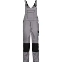 Dassy Wilson Zweifarbige Multinorm Latzhose mit Kniepolstertaschen - grafitgrau/schwarz - 62